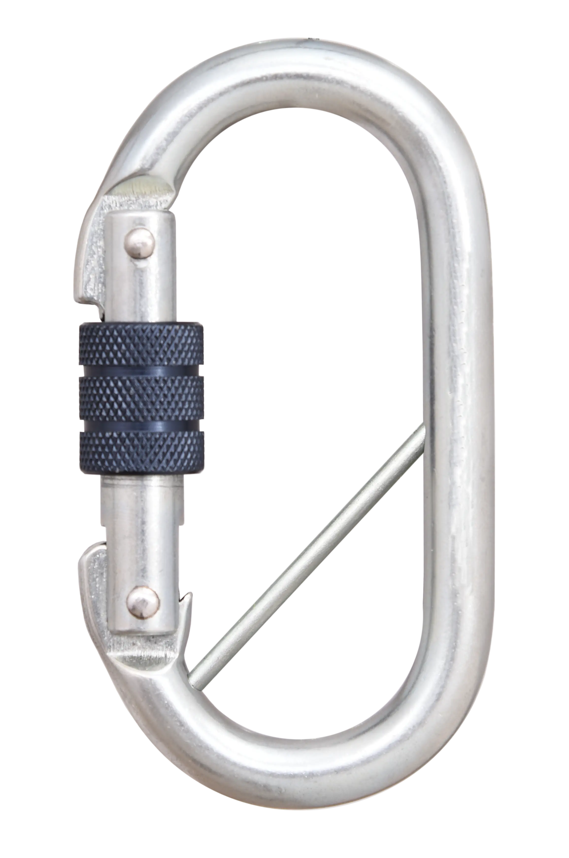 Stahl-Karabiner mit Schraubverschluss und Sicherheitsriegel