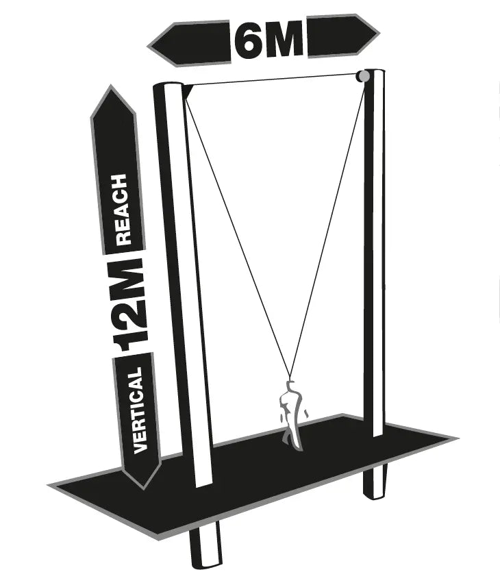 T-LINE, Retractable fall arrester with stainless steel dual safety cable, lg. 12m