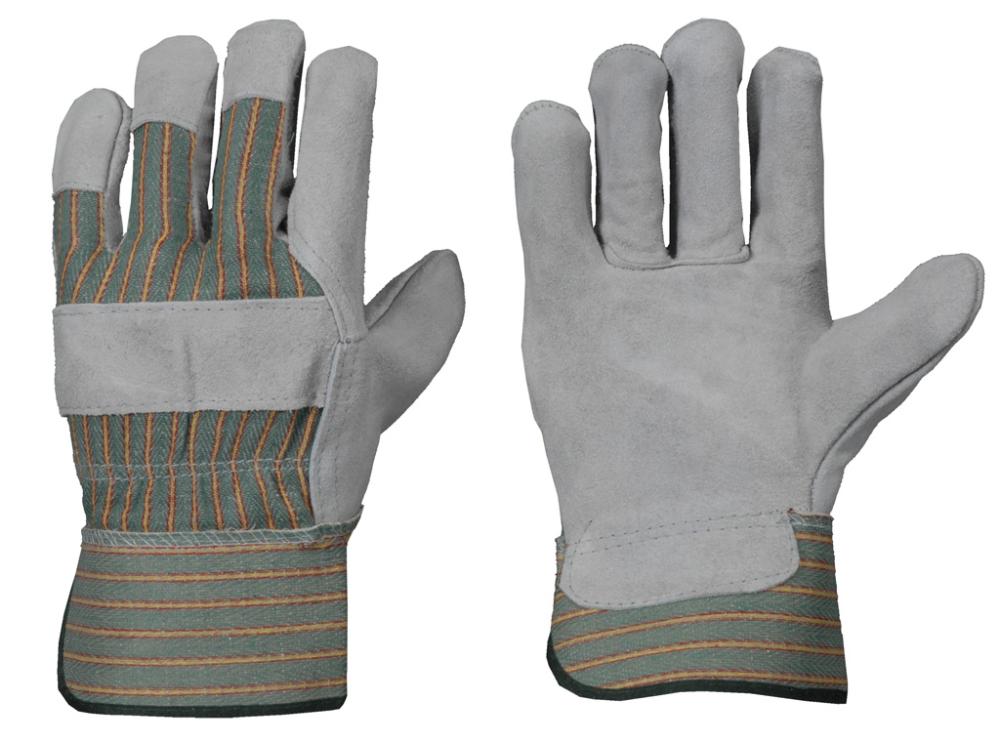 Tiger® | Rindkernspaltlederhandschuh | gummierte Stulpe 