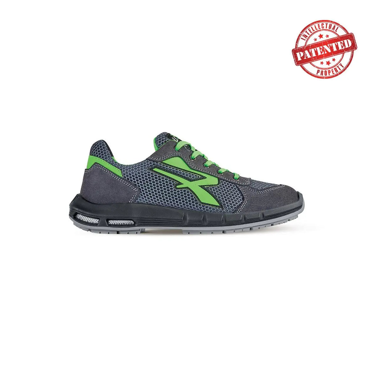 U-Power Sicherheitshalbschuhe S1PS GEMINI PLUS s ESD GREY / VERDE FLUO 