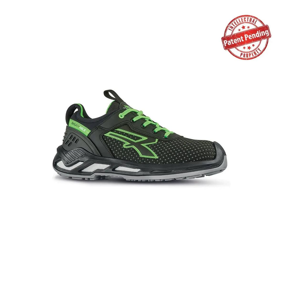U-Power Sicherheitshalbschuhe S3S BRYAN s ESD BLACK / VERDE FLUO 