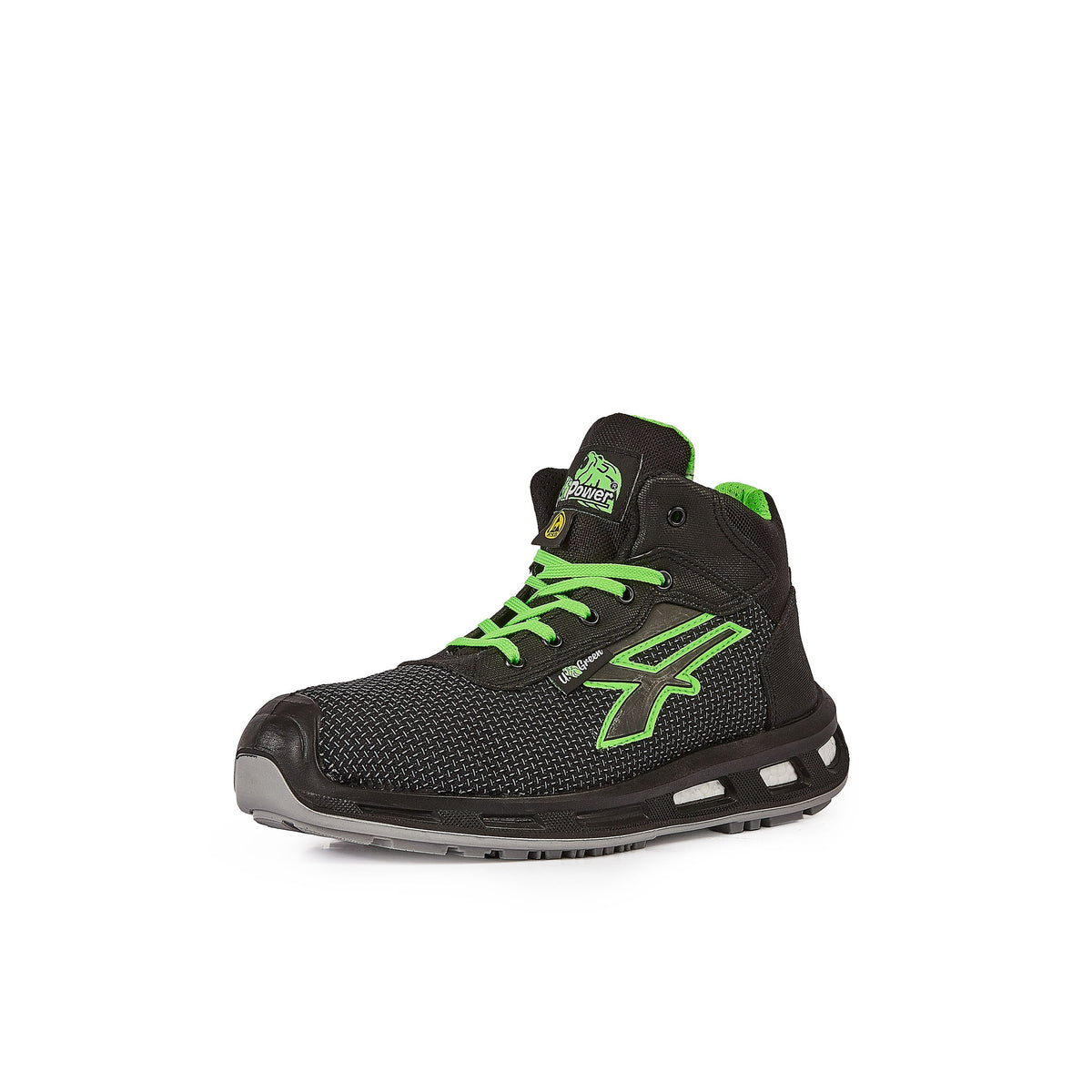 U-Power Sicherheitshochschuhe S3S VENTURA s ESD BLACK / VERDE FLUO