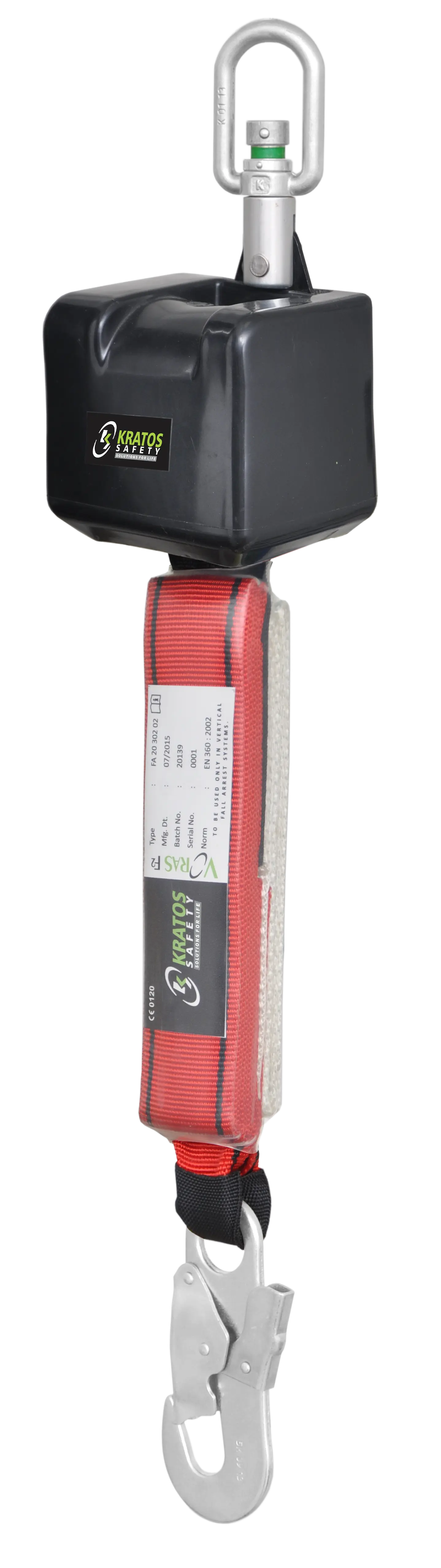 VORAS F2 Höhensicherungsgerät mit Gurtband Breite 50 mm, Länge 2 m - Verwendbarbei Sturzfaktor 2 (maximal 1,8 m)