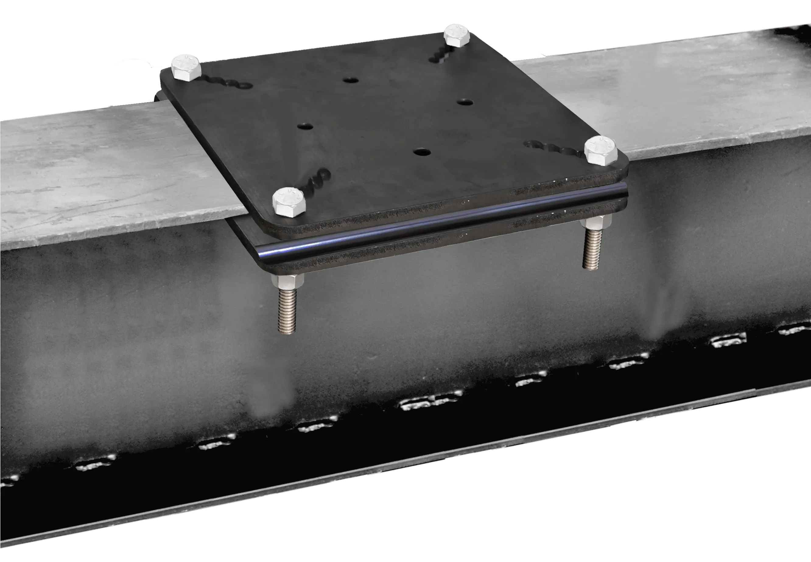 Verzinkte Stahlplatten zum Aufklemmen auf StahltrÃ¤ger (80-150 mm)