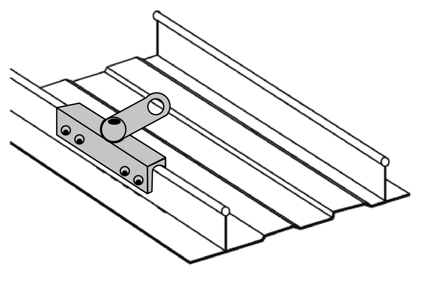 WAVY 2 - Anschlagpunkt aus Aluminium für  Stehfalzdeckungen