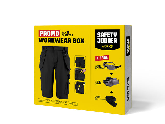 Shorts Schwarz Safety Jogger Workwear WORKWEAR BOX ALKES S 