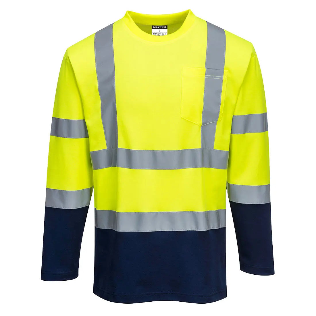 Warnschutz Cotton Comfort Kontrast T-Shirt Langarm  S280 - KERA Arbeitsschutz