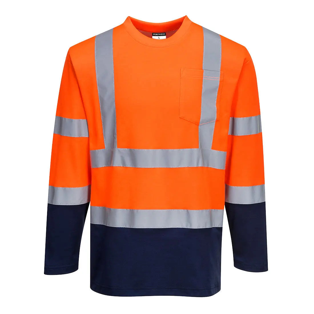Warnschutz Cotton Comfort Kontrast T-Shirt Langarm  S280 - KERA Arbeitsschutz