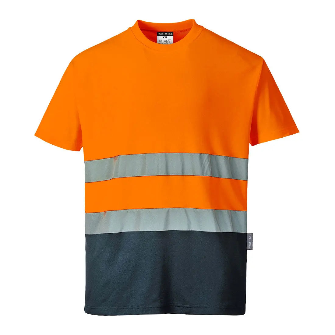 Warnschutz Cotton Comfort Kontrast T-Shirt kurzarm  S173 - KERA Arbeitsschutz