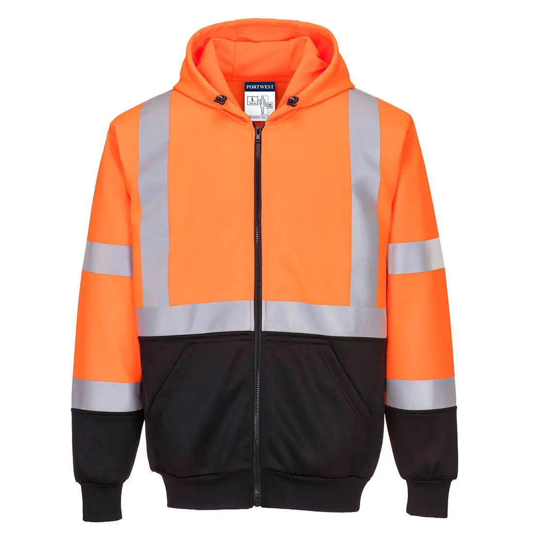 Warnschutz Kontrast Kapuzen- Sweatjacke B315 - KERA Arbeitsschutz