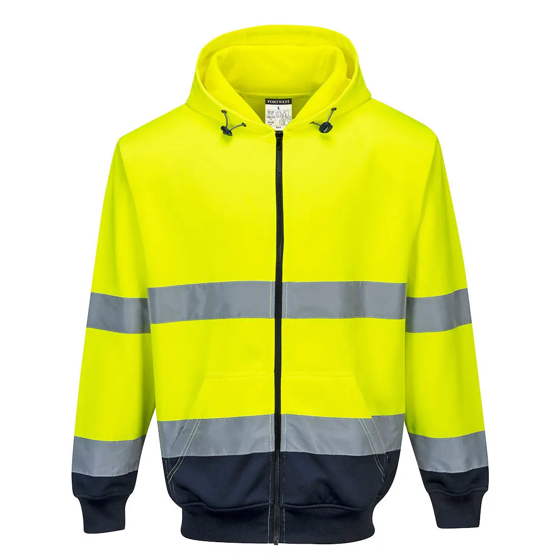 Warnschutz Kontrast Kapuzen- Sweatjacke B317 - KERA Arbeitsschutz