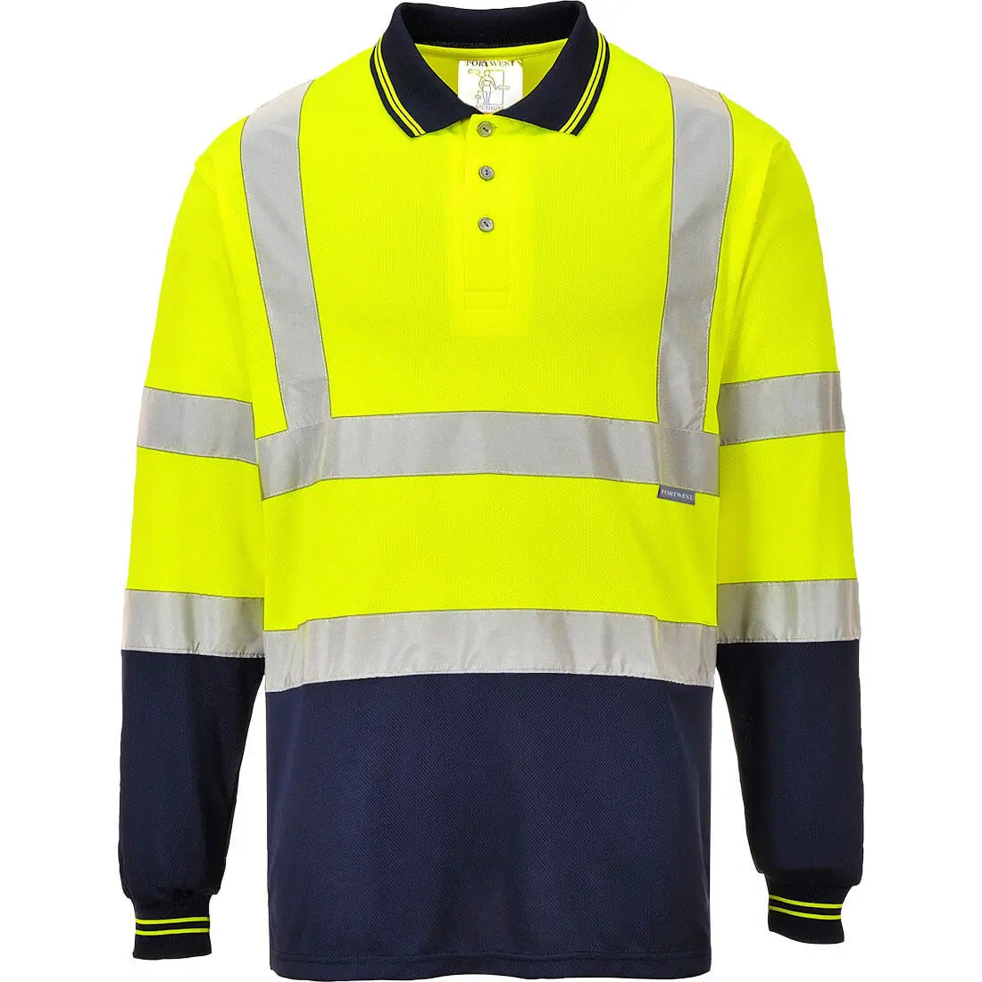 Warnschutz Kontrast Poloshirt langarm  S279 - KERA Arbeitsschutz