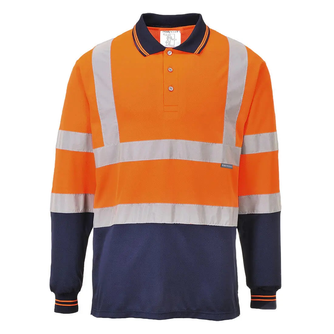 Warnschutz Kontrast Poloshirt langarm  S279 - KERA Arbeitsschutz