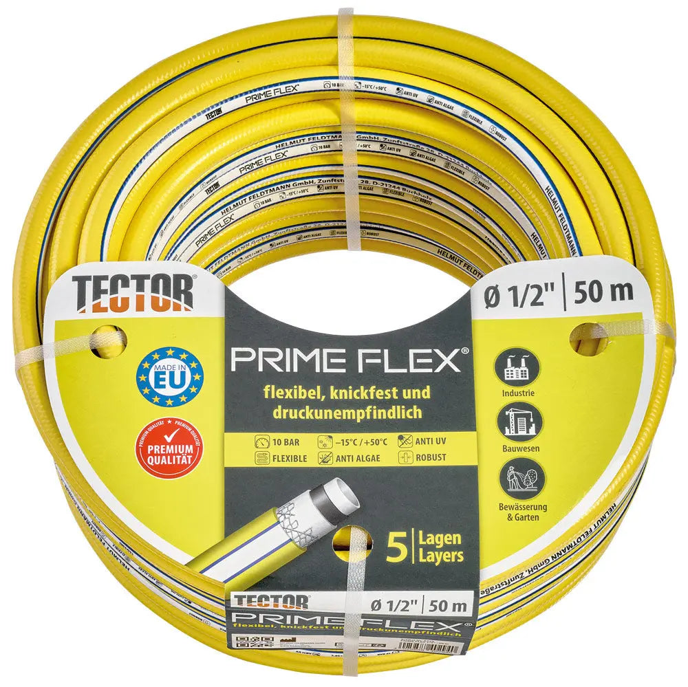 Wasserschlauch PVC Prime Flex 1/2 Konfektionert gelb/blau Tector
