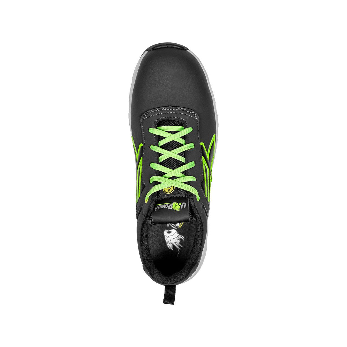U-Power Sicherheitshalbschuhe S3S ADAK ESD BLACK / VERDE FLUO