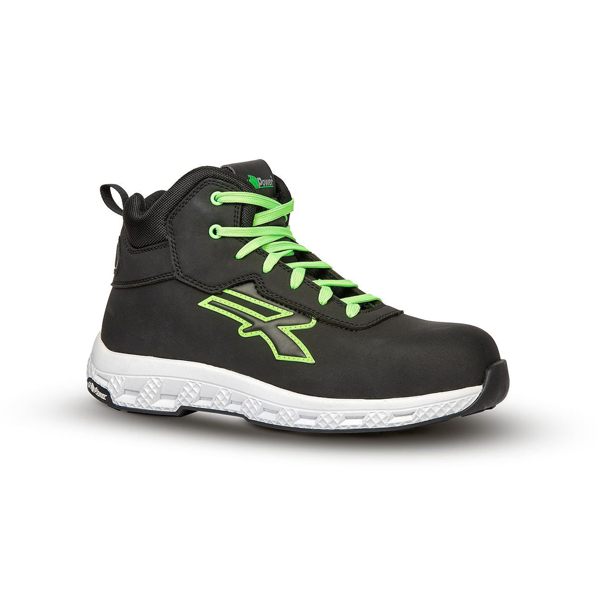 U-Power Sicherheitshochschuhe S3S ALANIS ESD BLACK / VERDE FLUO