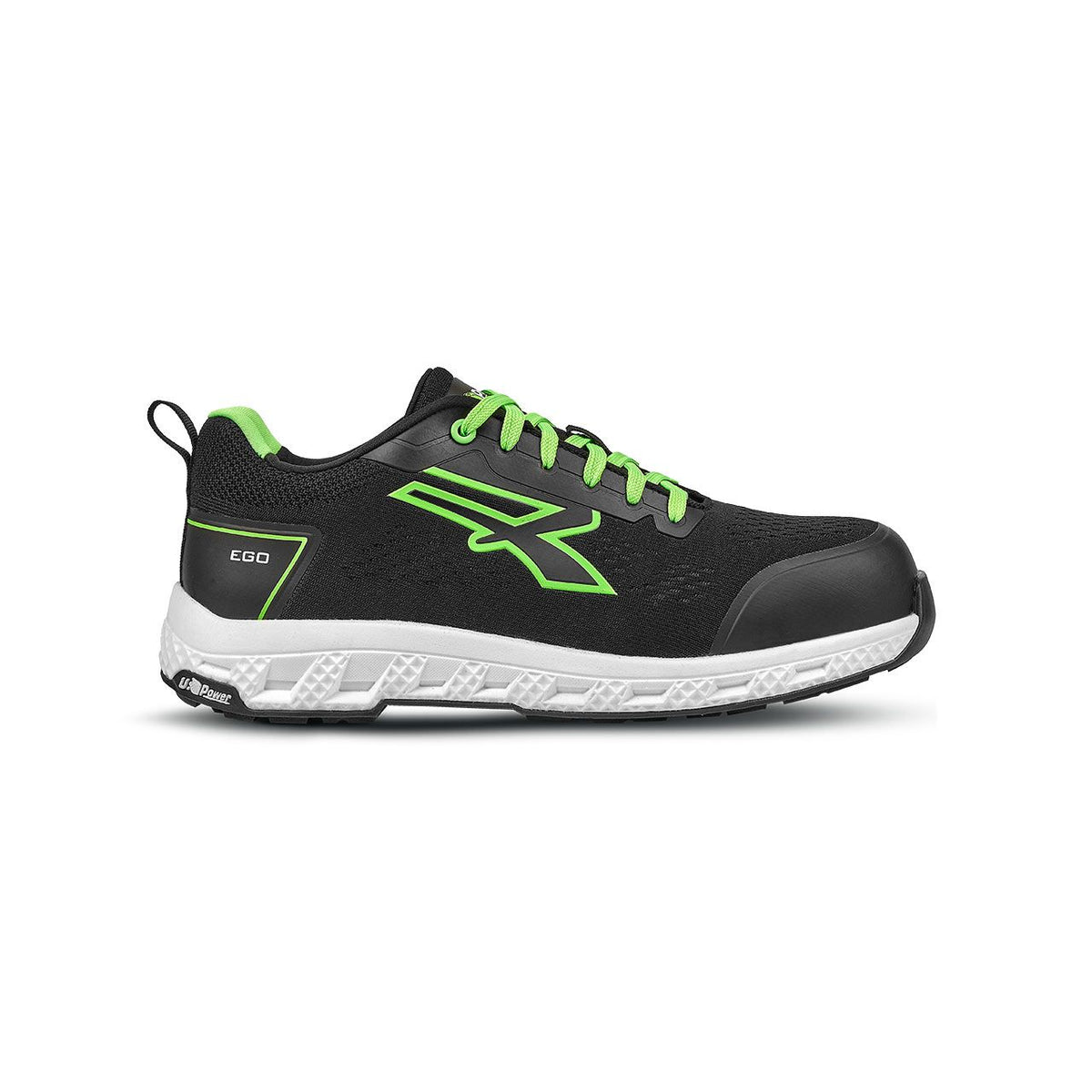 U-Power Sicherheitshalbschuhe S1PS ATON ESD BLACK / VERDE FLUO