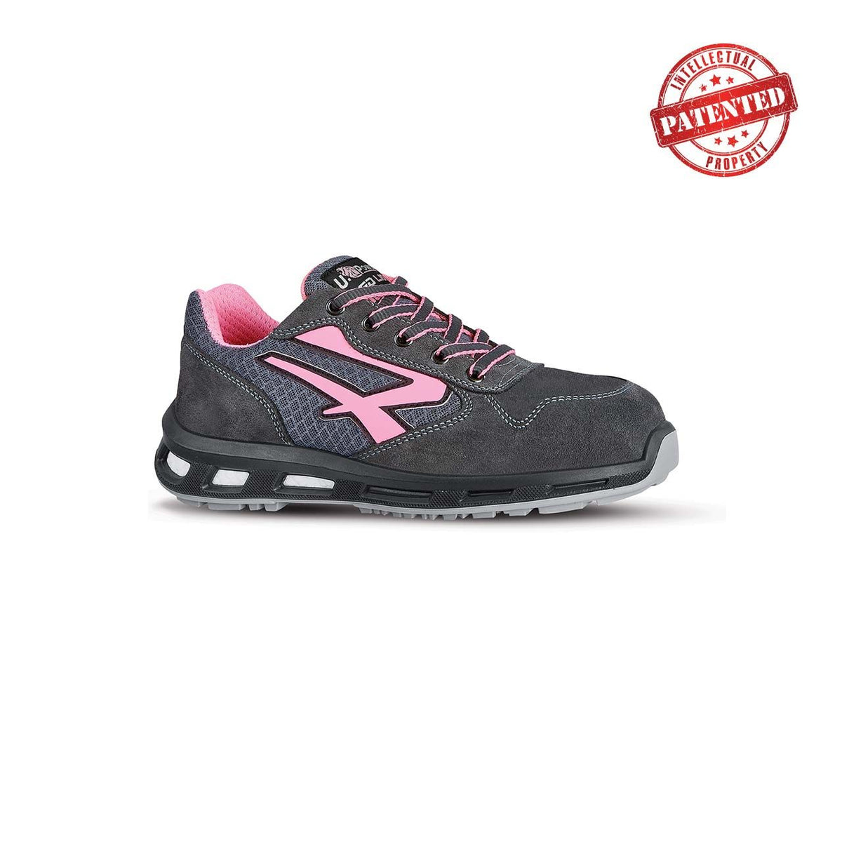 U-Power Sicherheitshalbschuhe S1PS CHERRY s ESD GREY / PINK FLUO