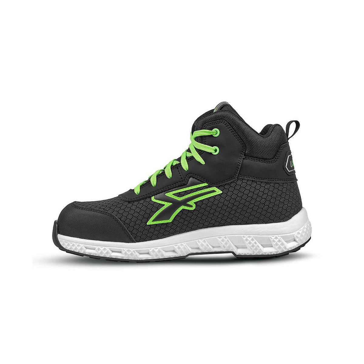 U-Power Sicherheitshochschuhe S3S GEB ESD BLACK / VERDE FLUO