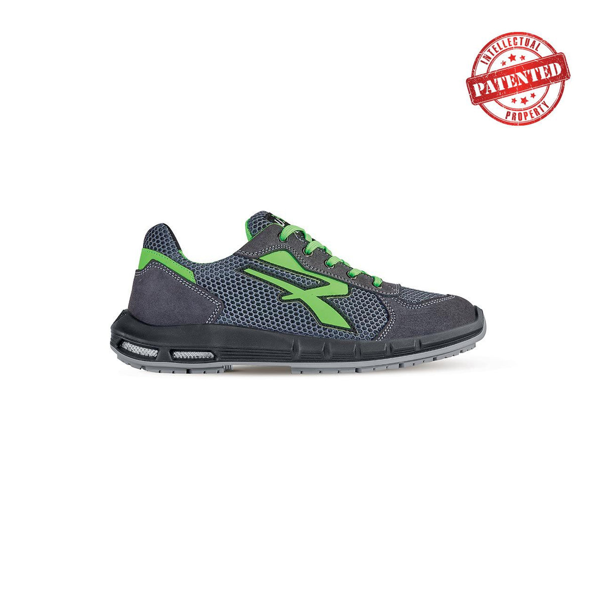 U-Power Sicherheitshalbschuhe S1PS GEMINI PLUS s ESD GREY / VERDE FLUO