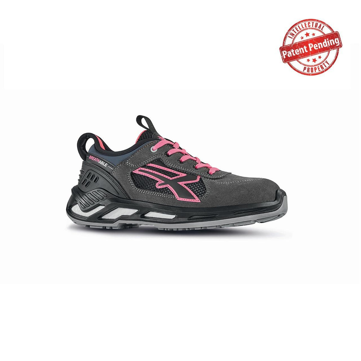 U-Power Sicherheitshalbschuhe S1PS KATE s ESD GREY / PINK FLUO
