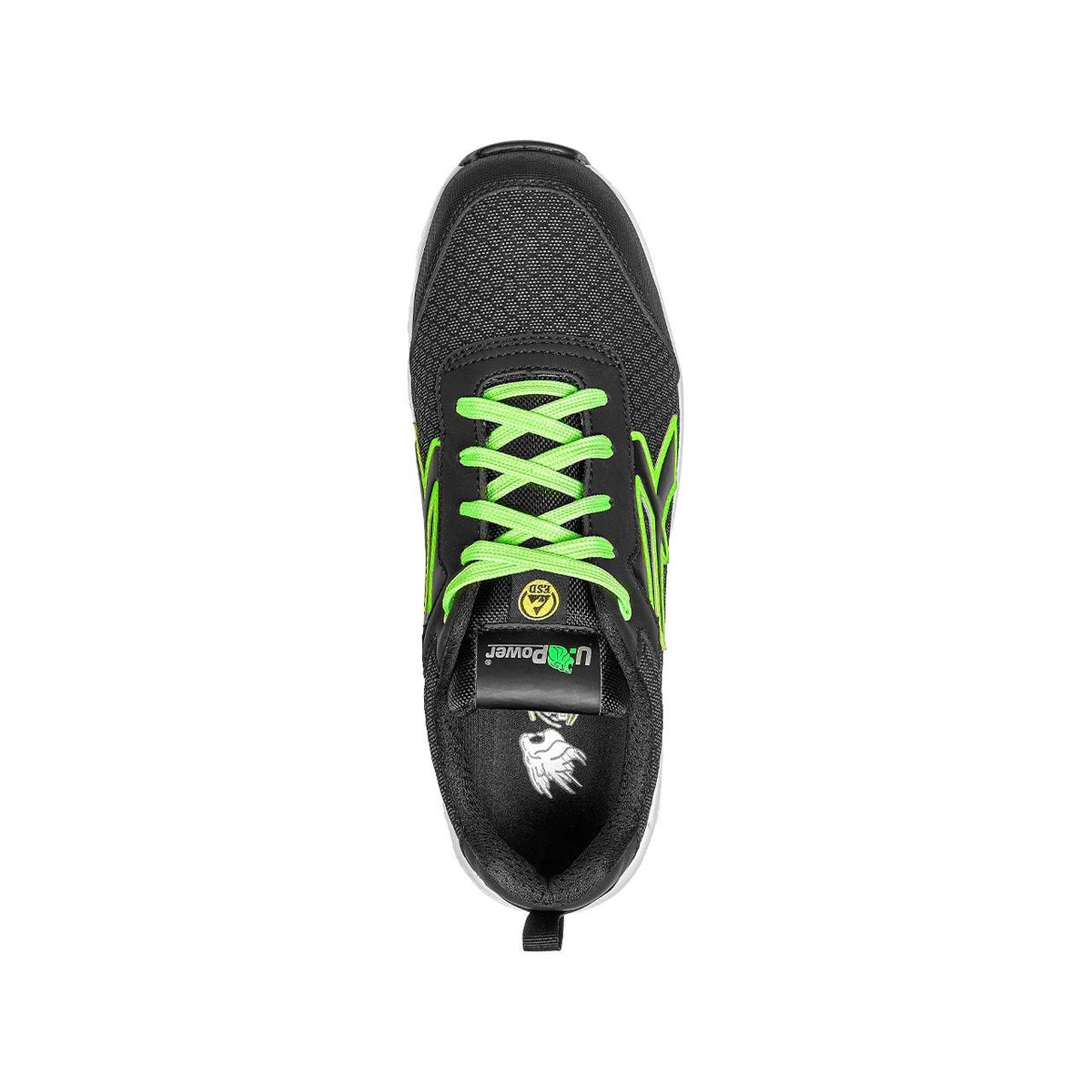 U-Power Sicherheitshalbschuhe S3S MITCH ESD BLACK / VERDE FLUO