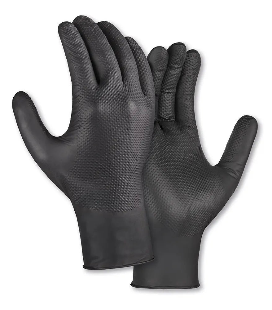 teXXor® Nitril-Einweg-Handschuhe Diamond Grip schwarz-10 Box teXXor®
