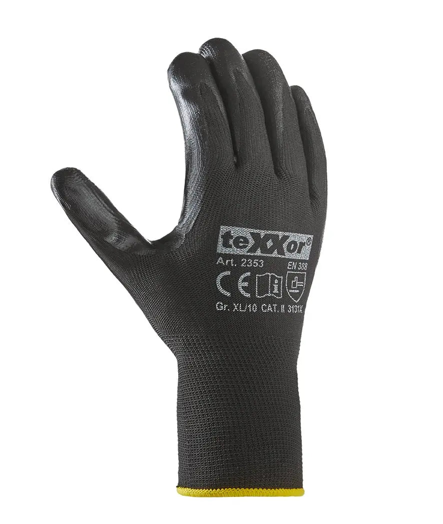 teXXor® Nitril-Handschuhe POLYESTER schwarz - KERA Arbeitsschutz