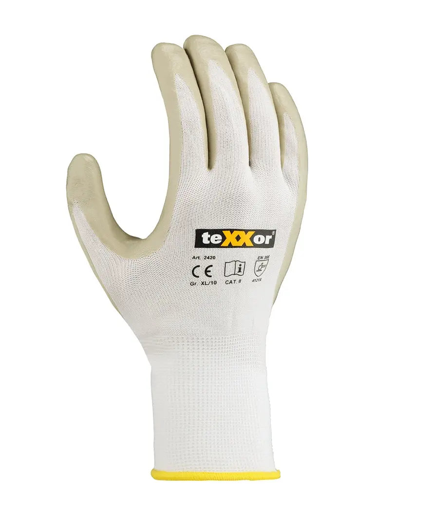 teXXor® Nylon-Strickhandschuhe NITRIL BESCHICHTET - KERA Arbeitsschutz
