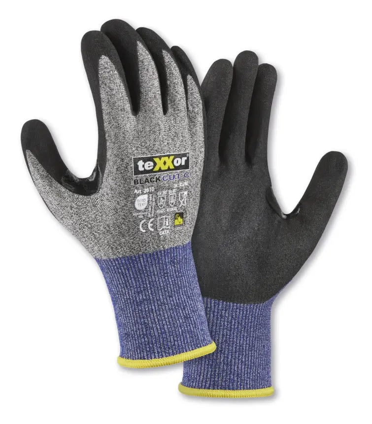 teXXor® Schnittschutz-Strickhandschuhe BLACK CUT® C - KERA Arbeitsschutz