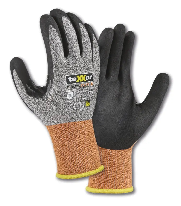teXXor® Schnittschutz-Strickhandschuhe BLACK CUT® E - KERA Arbeitsschutz