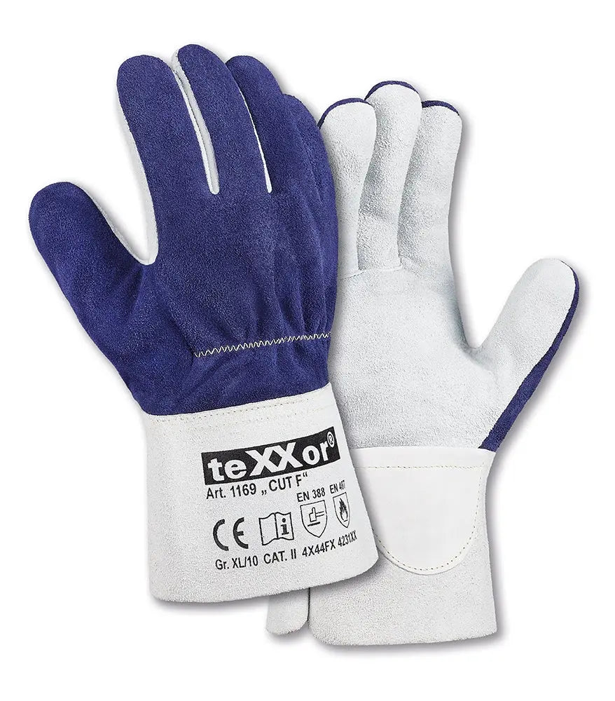 teXXor® Spaltleder-Aramid Handschuhe CUT F 60 Paar