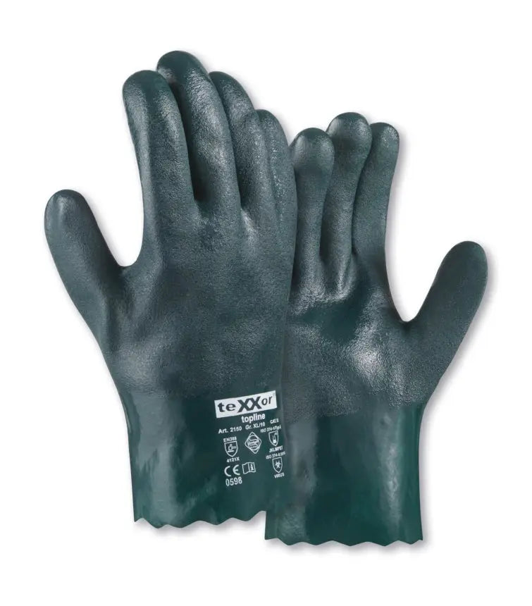 teXXor® topline Chemikalienschutz-Handschuhe PVC GRÜN-120 Paar teXXor®