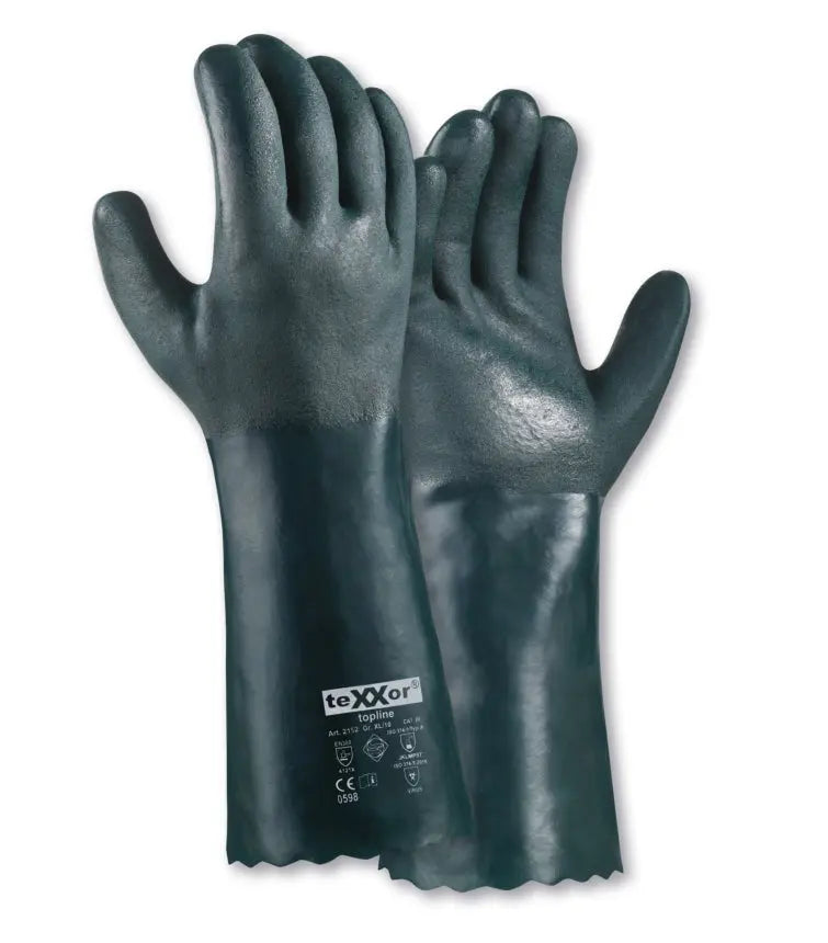 teXXor® topline Chemikalienschutz-Handschuhe PVC GRÜN-60 Paar teXXor®