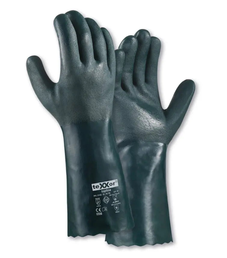 teXXor® topline Chemikalienschutz-Handschuhe PVC GRÜN-60 Paar teXXor®