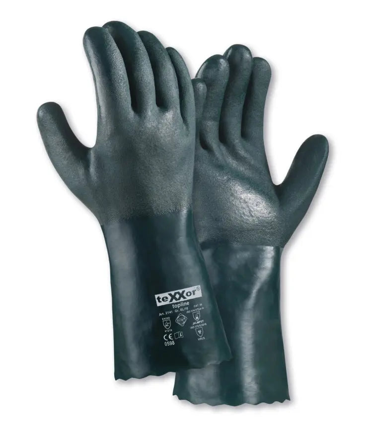 teXXor® topline Chemikalienschutz-Handschuhe PVC GRÜN-60 Paar teXXor®