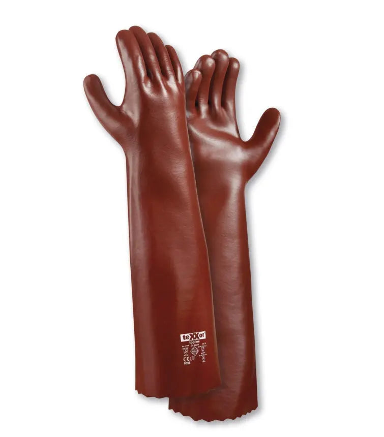 teXXor® topline Chemikalienschutz-Handschuhe PVC ROTBRAUN-36 Paar teXXor®